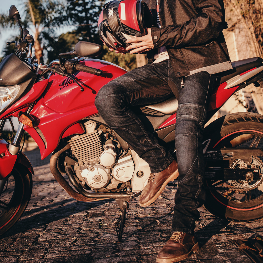 calça jeans motociclista kevlar